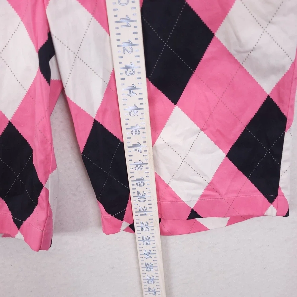 Loudmouth Golf Chino Shorts  Mens Size 38 Pink Balck Argyle Classic Preppy Y2K